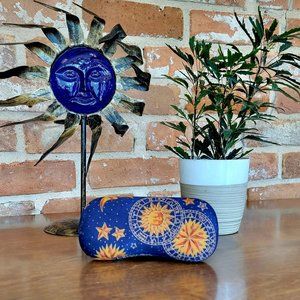 Vintage 90s Sun Moon Stars Celestial Eyeglass Holder Case